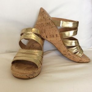 Born Gold Wedge Sandals